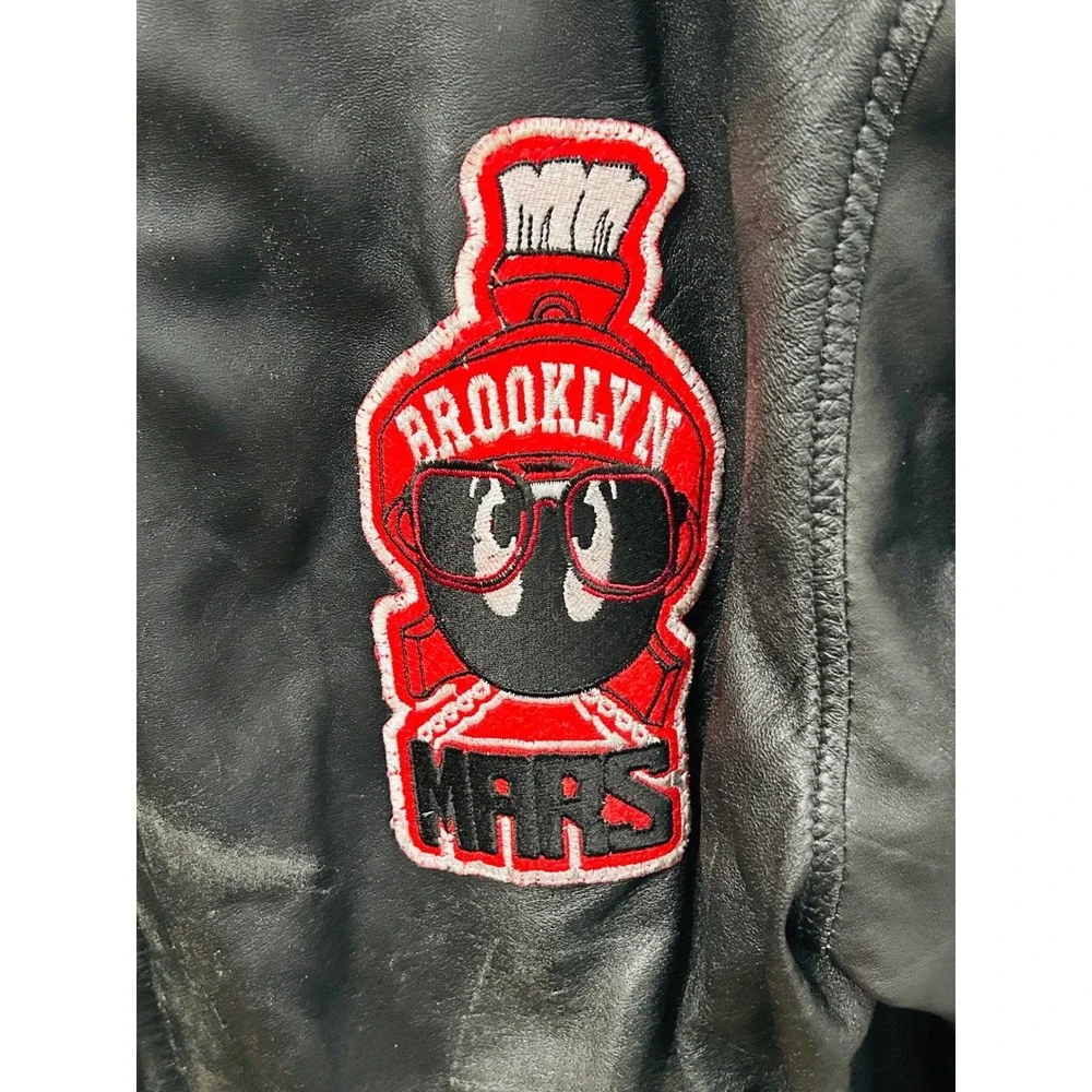 Vintage Jordan Warner Bros Marvin the Martian Leather Jacket 4XL Spike Lee Mars